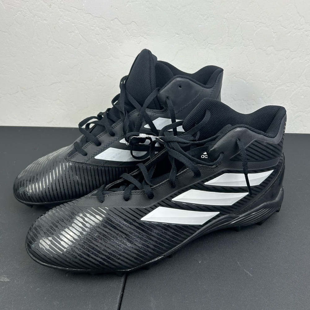 adidas Men's Freak Mid
MD Football Shoe, Black/White/Grey  Size 13